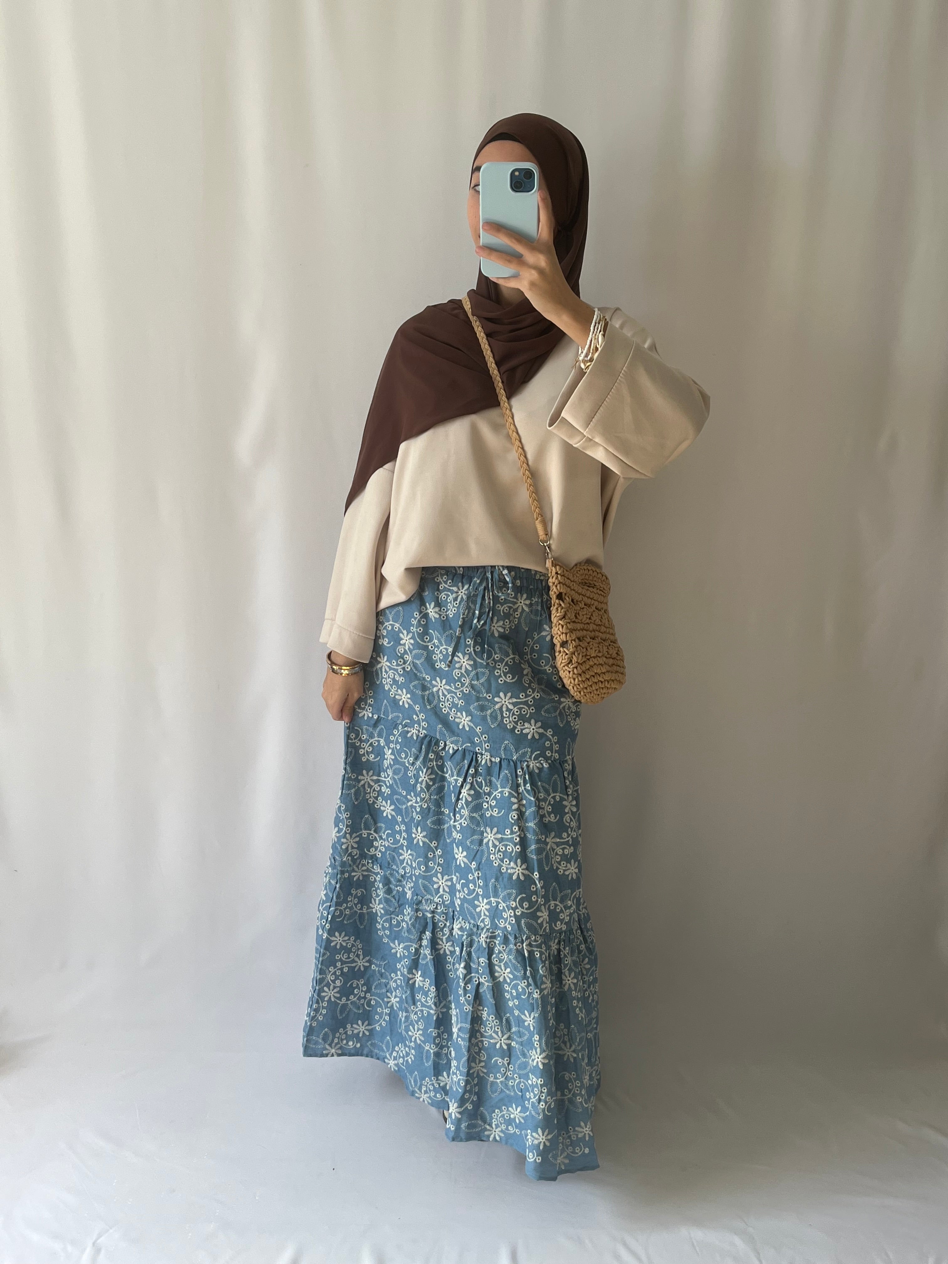 Jupe Bohème Lune Taille XL Couleur Turquoise Jupe Bohème Lune Taille XL Couleur Turquoise