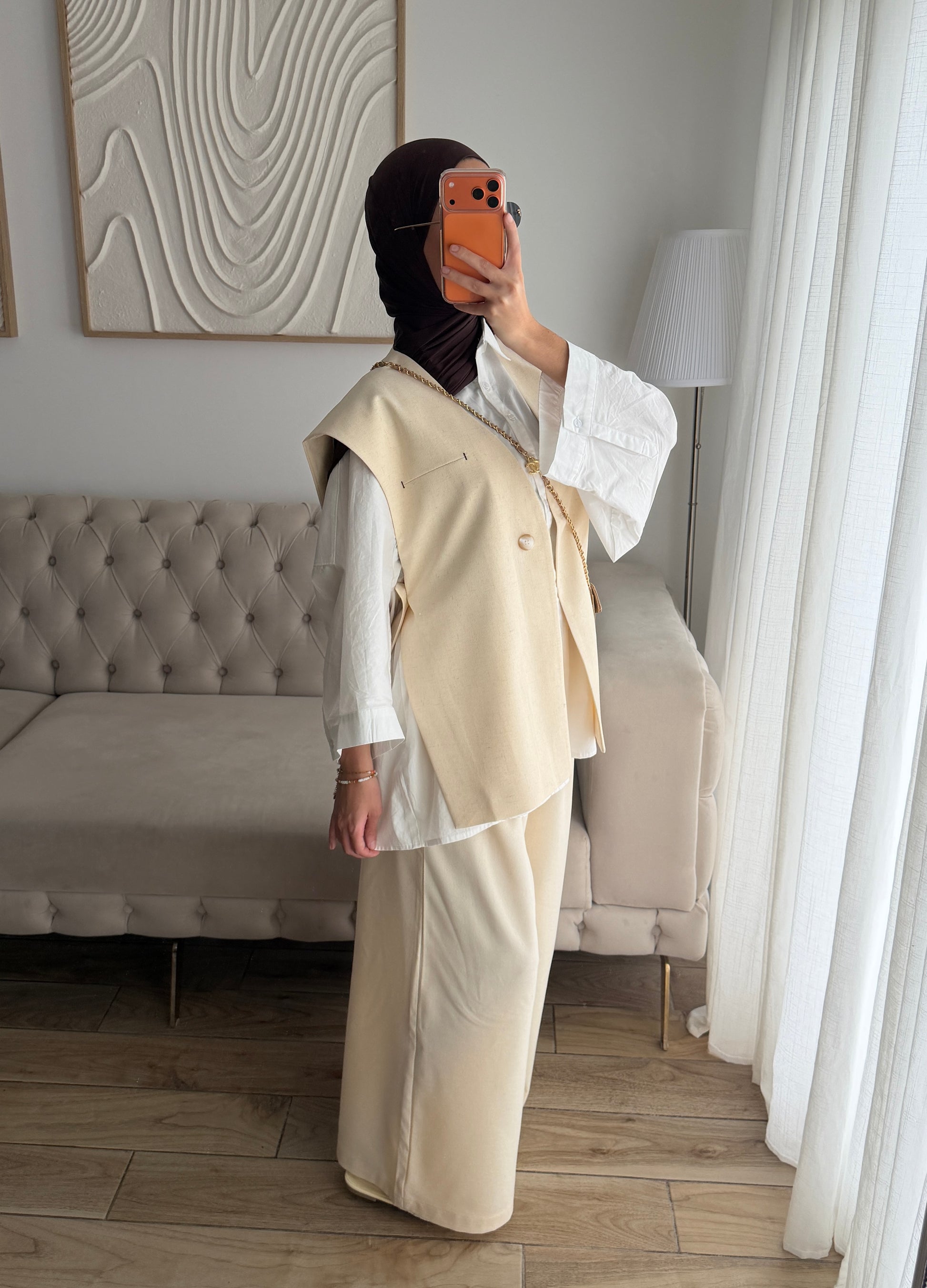 BLAZER EN LIN ÉCRU