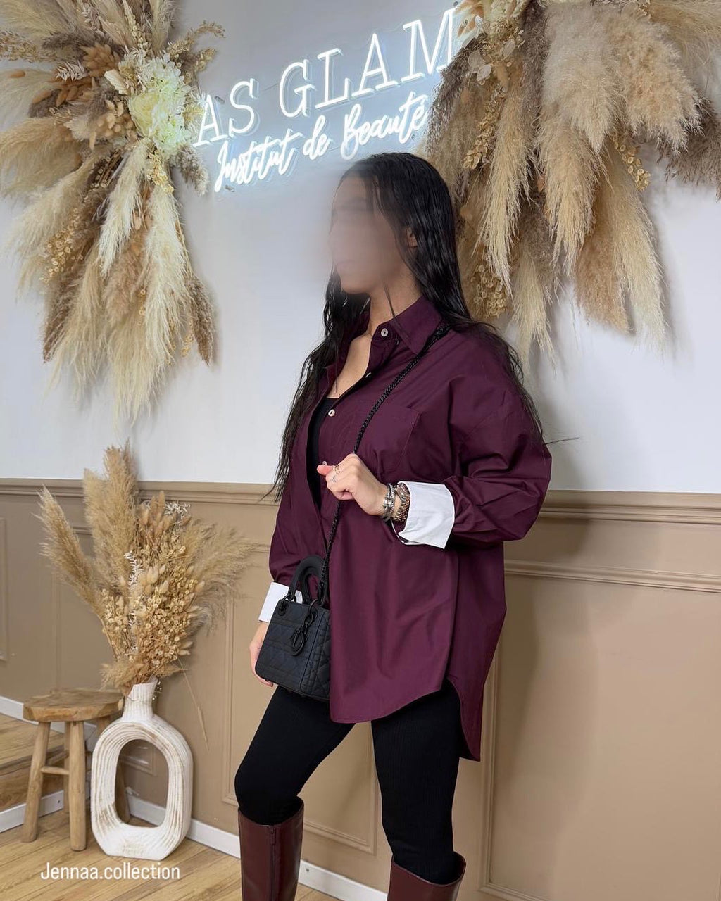 CHEMISE JEN [BURGUNDY]