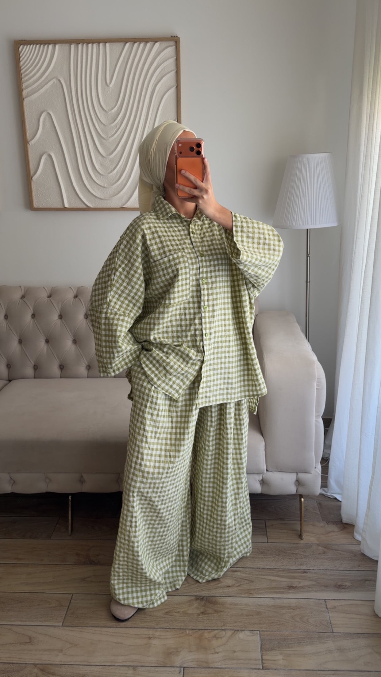 ENSEMBLE VICHY ( PISTACHE)