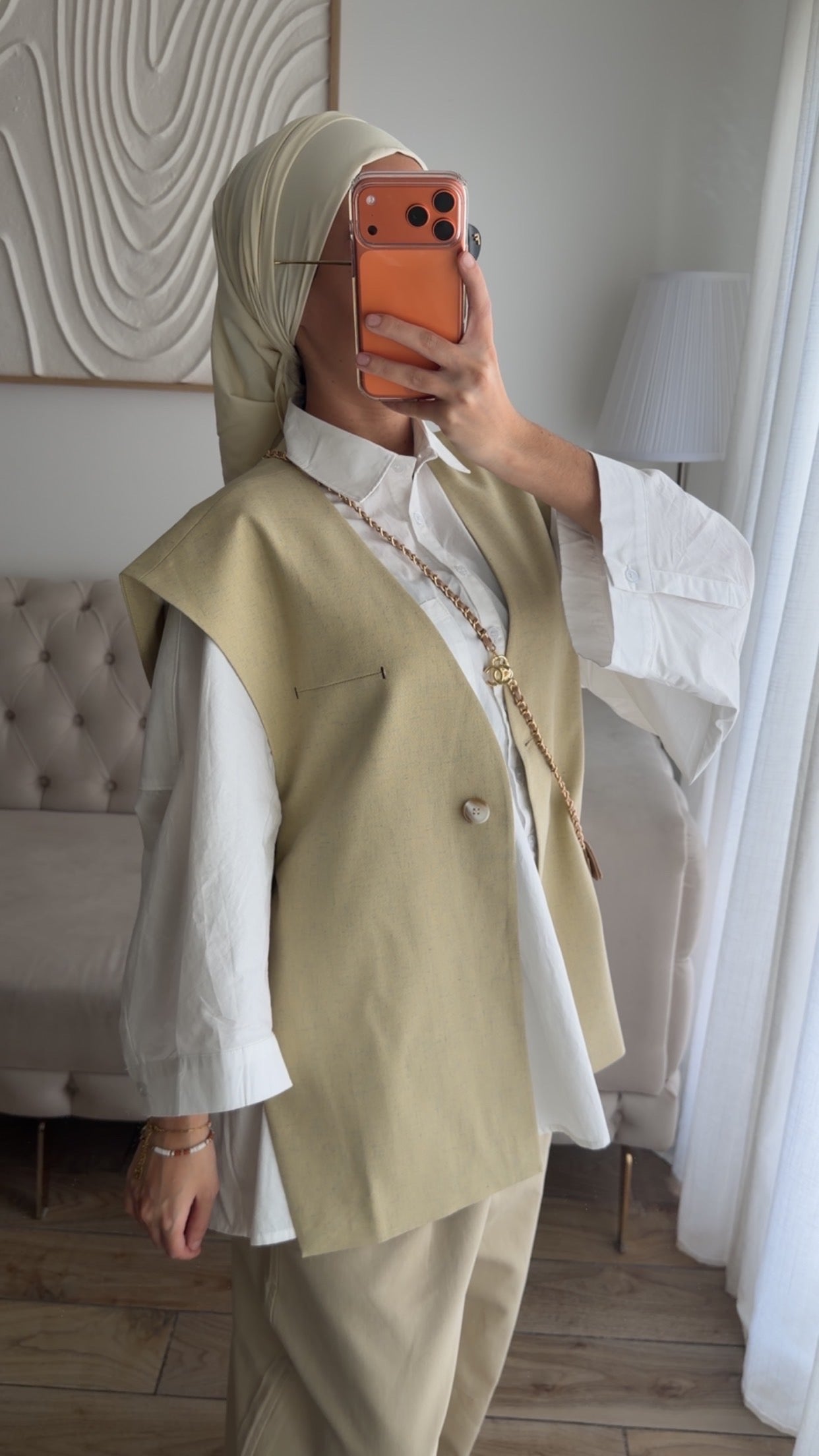 BLAZER EN LIN MOKA